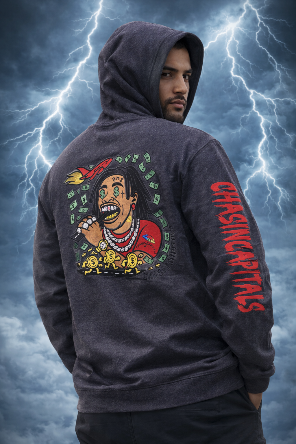 Denim Hoodie [black charcoal]