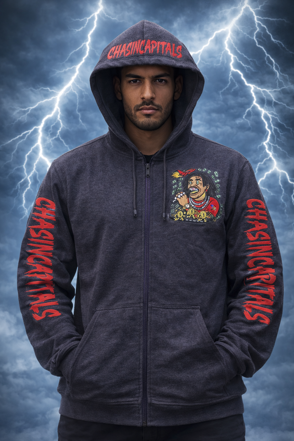 Denim Hoodie [black charcoal]