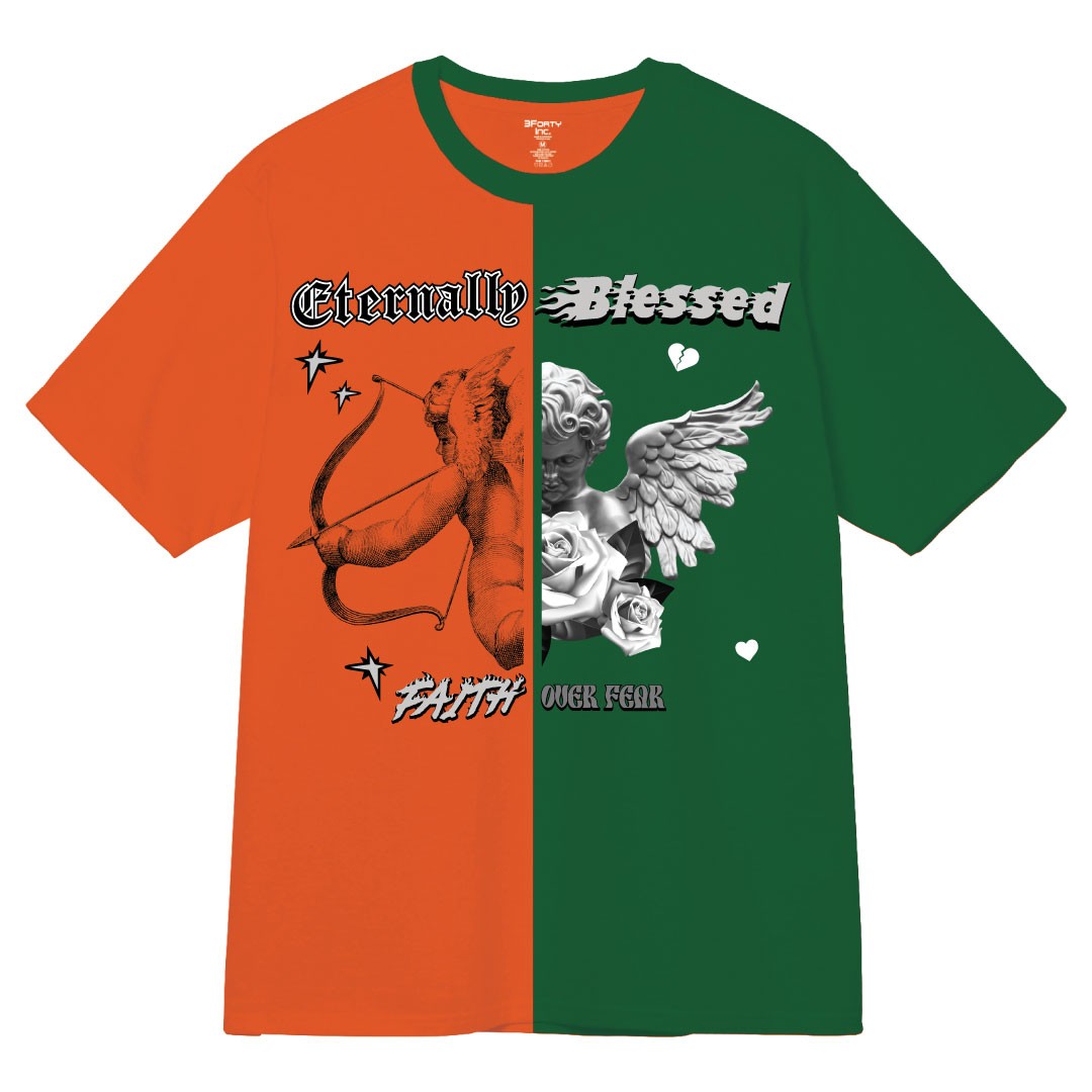 Limited Eternally Blessed Printed Color Block Tee
