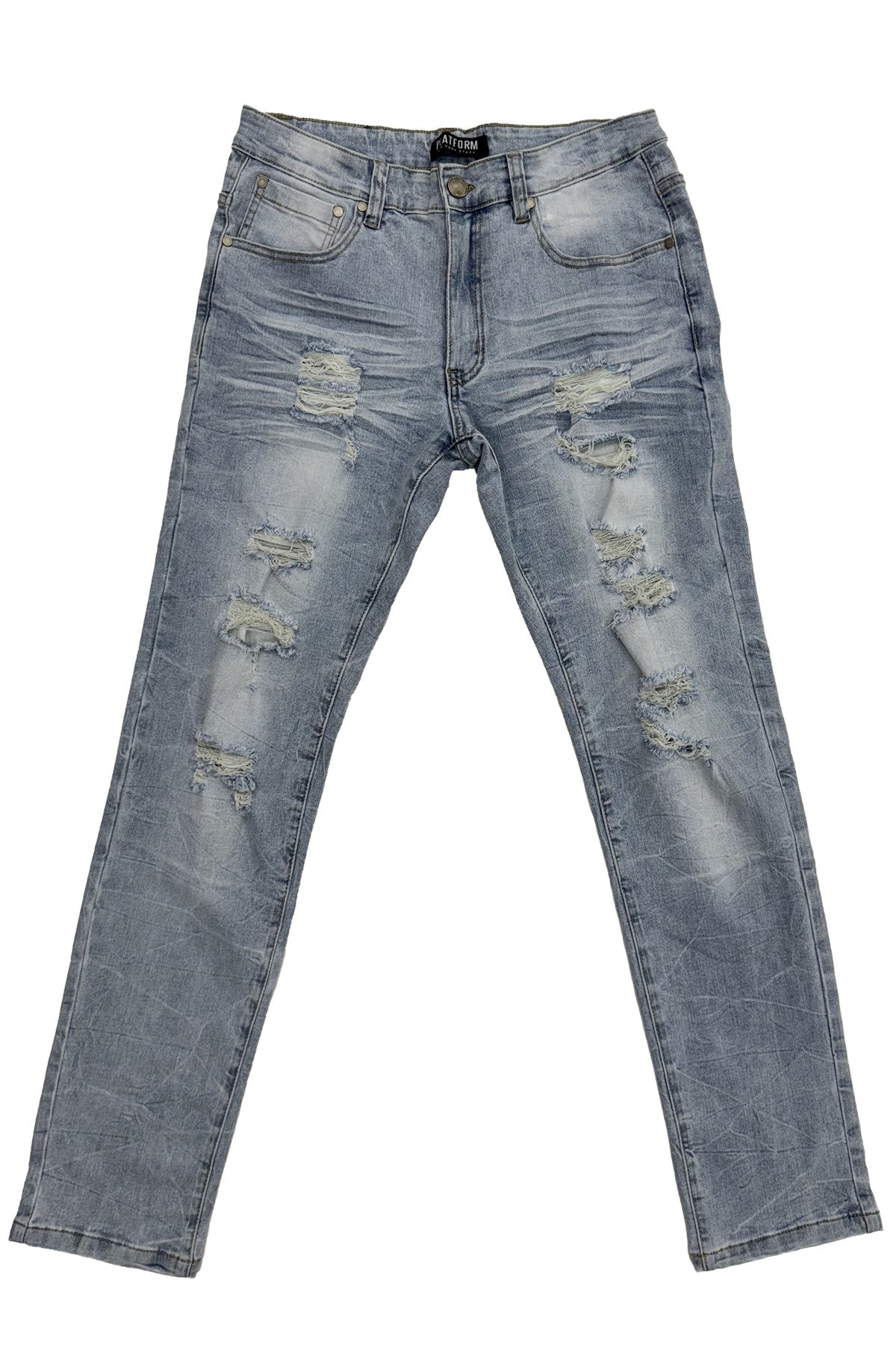 Rip-Off Washed Jeans [sky]