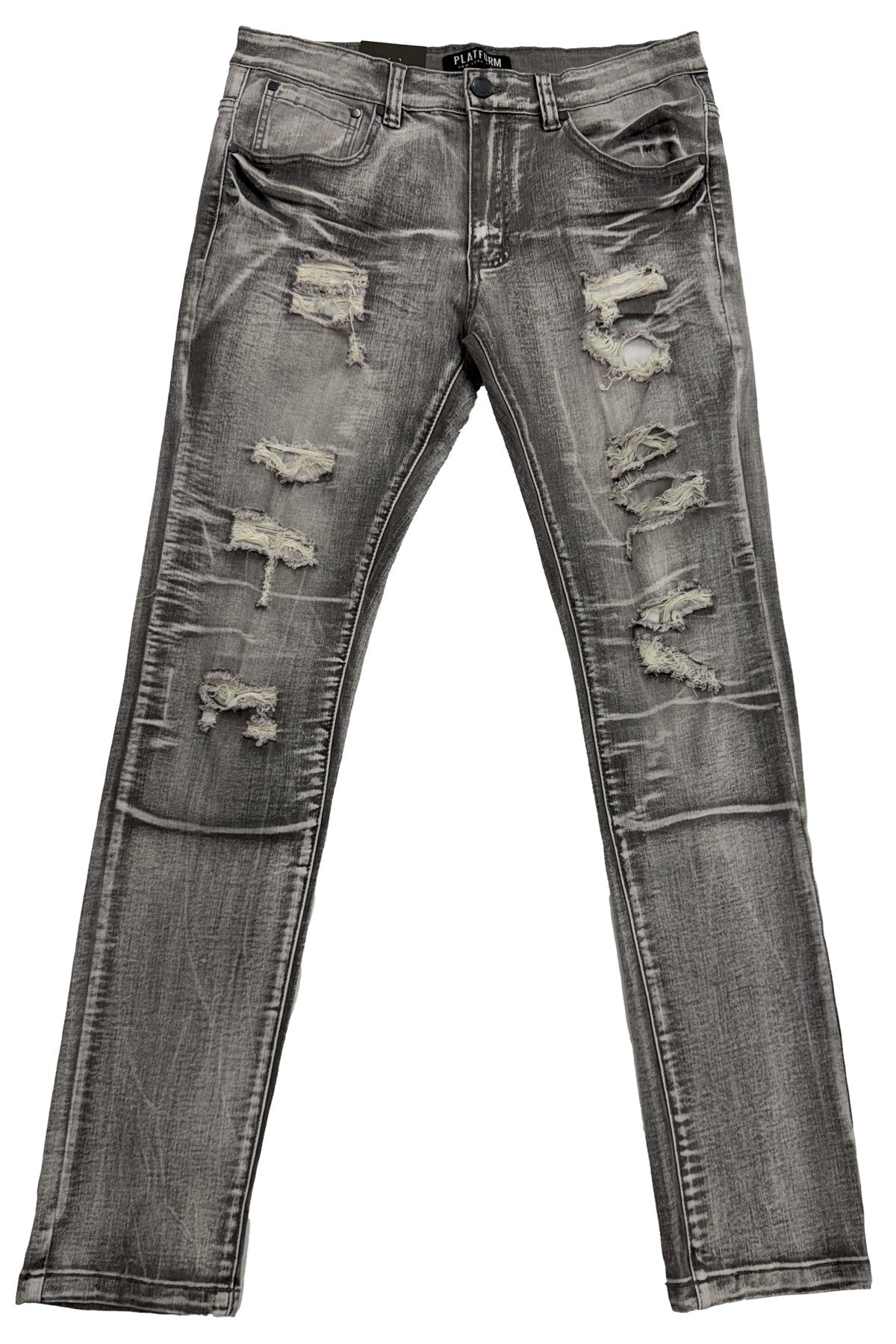 Rip-Off Washed Jeans [slate]