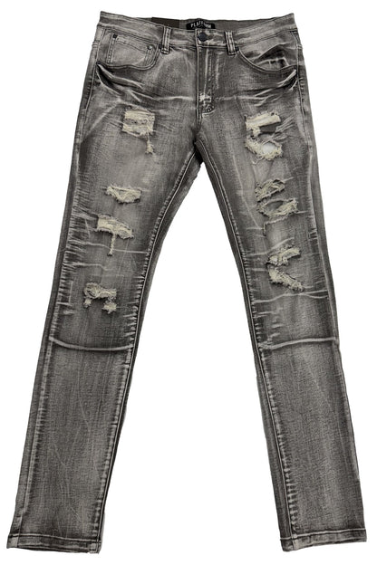Rip-Off Washed Jeans [slate]