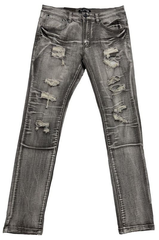 Rip-Off Washed Jeans [slate]